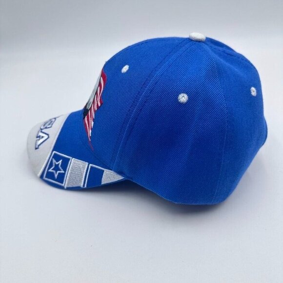 USA Flag Hat One Size American Eagle Strap Back Adjustable Cap Stars Stripes - Picture 4 of 9